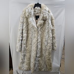Dennis Basso Cream Faux Fur Coat